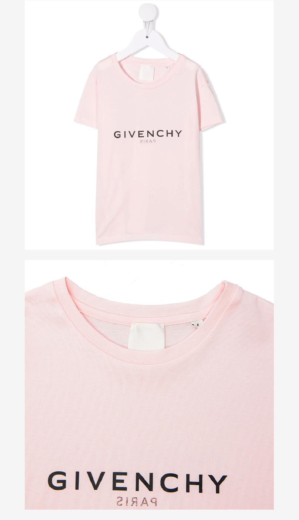 商品Givenchy|大童款 浅粉色棉质logo印花T恤【香港仓极速发货】,价格¥1152,第7张图片详细描述