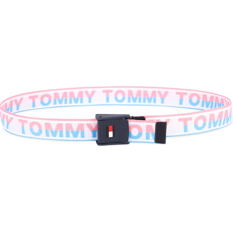 Woven logo belt on white blue and pink商品第2张图片规格展示