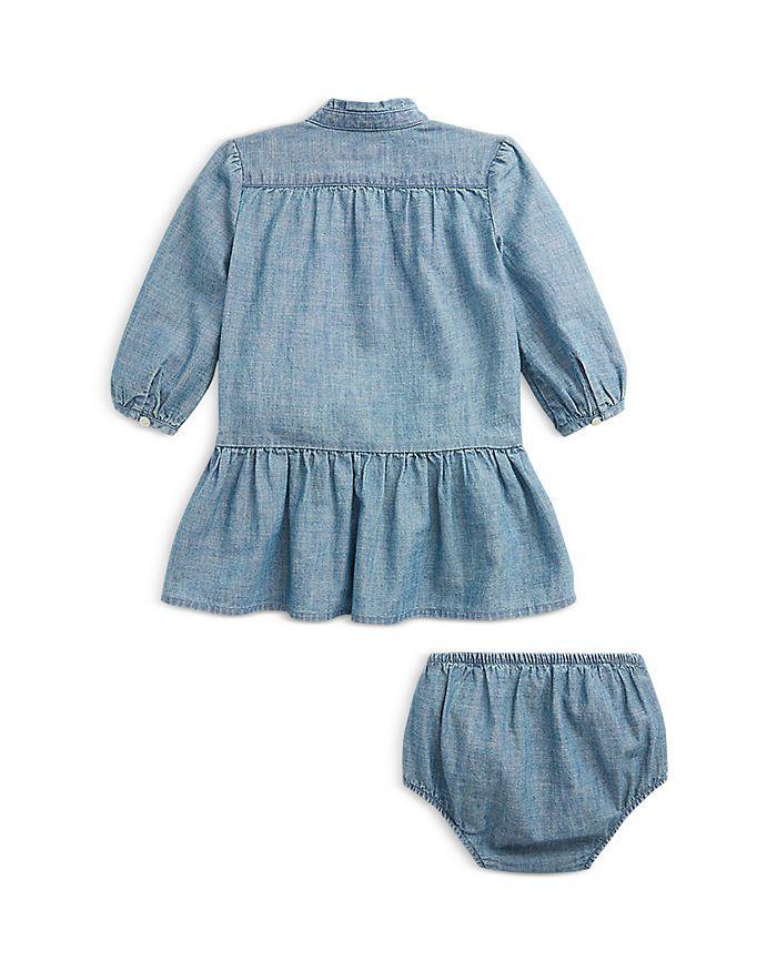 商品Ralph Lauren|Girls' Chambray Dress & Bloomer Set - Baby,价格¥405,第4张图片详细描述