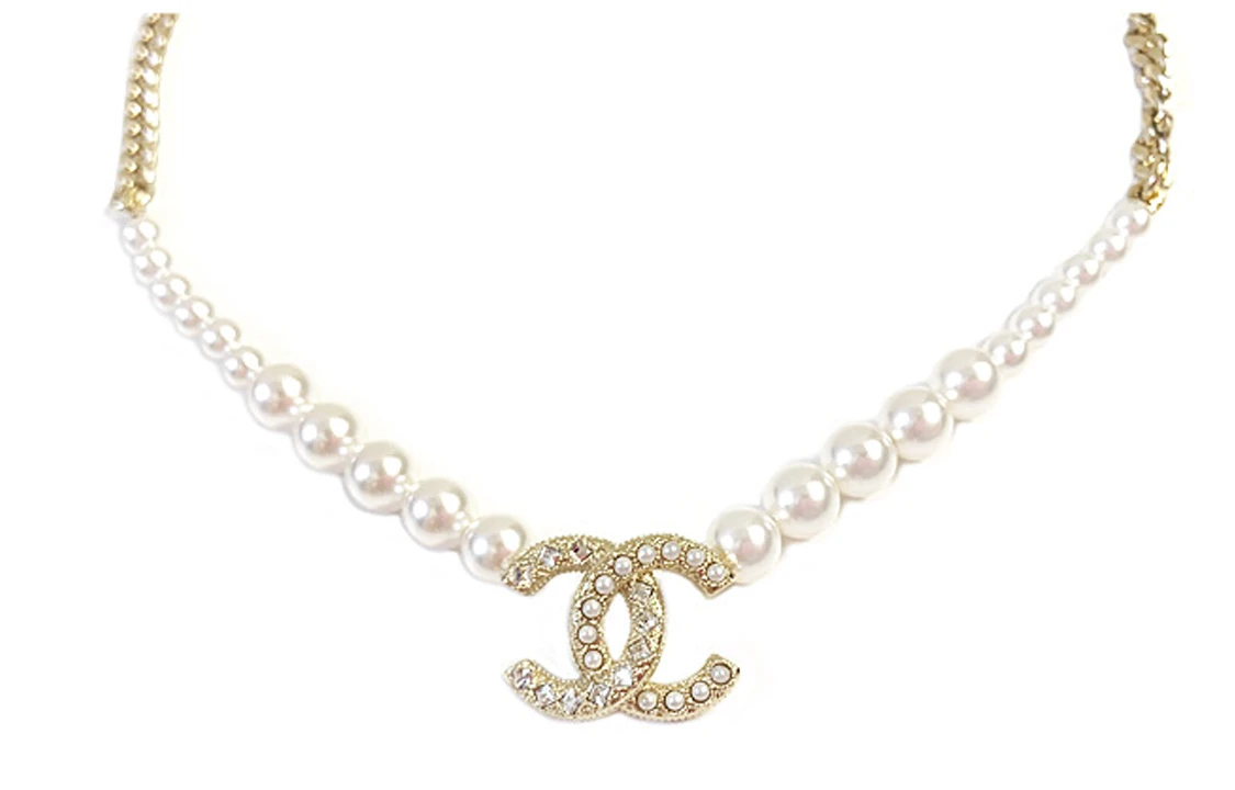 商品[国内直发] Chanel|香奈儿 双C 金属人造珍珠 项链 女款 金色/珍珠白,价格¥10339,第1张图片