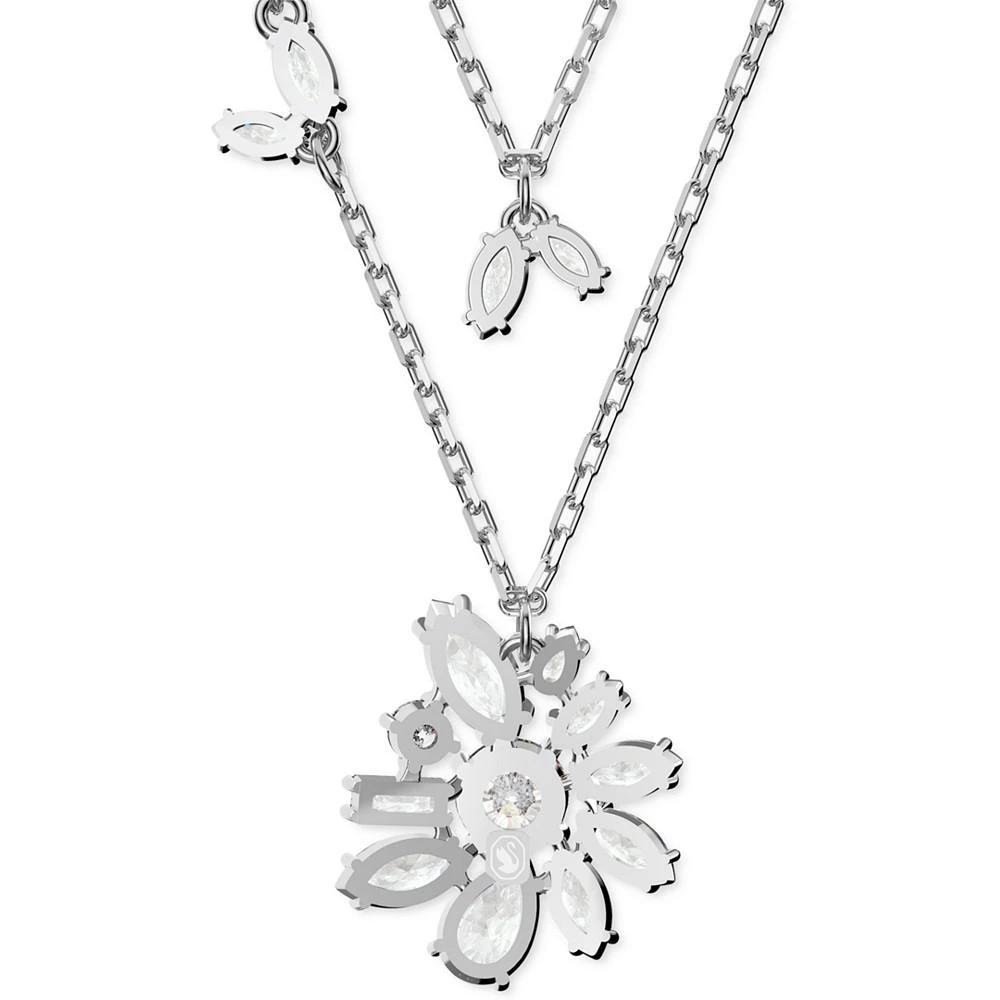 商品Swarovski|Silver-Tone Crystal Floral Layered Necklace, 14-1/8" + 2" extender,价格¥859,第4张图片详细描述