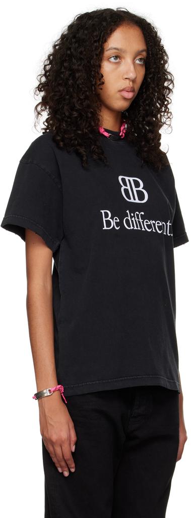 Black 'Be Different' T-Shirt商品第2张图片规格展示