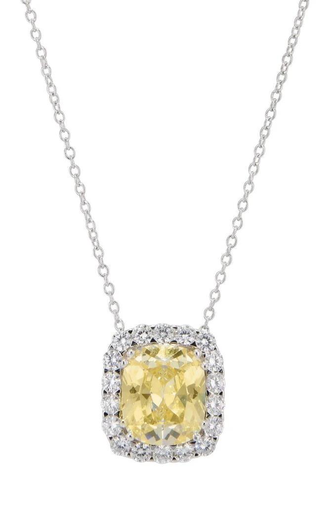 商品Savvy Cie Jewels|Sterling Silver Prong Set Canary CZ Pendant Necklace,价格¥514,第1张图片