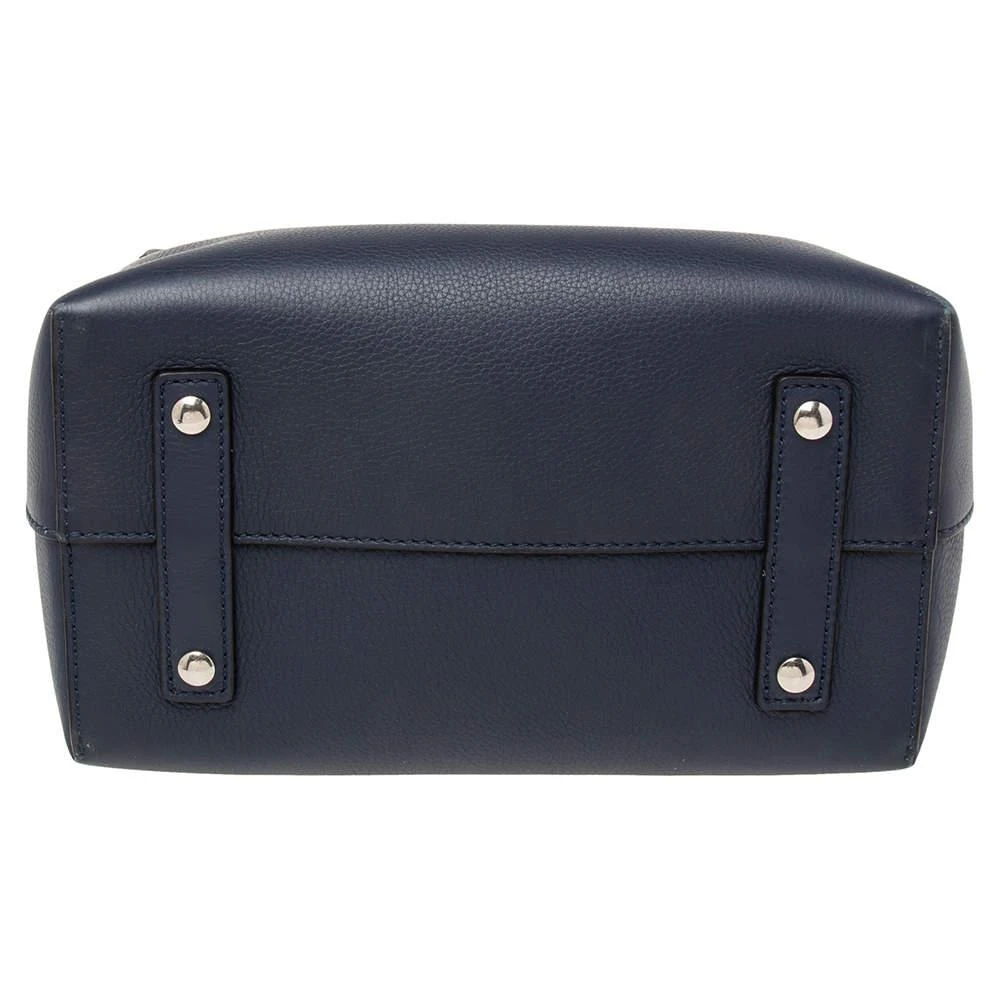 Burberry Navy Blue Leather Small Belt Tote 商品