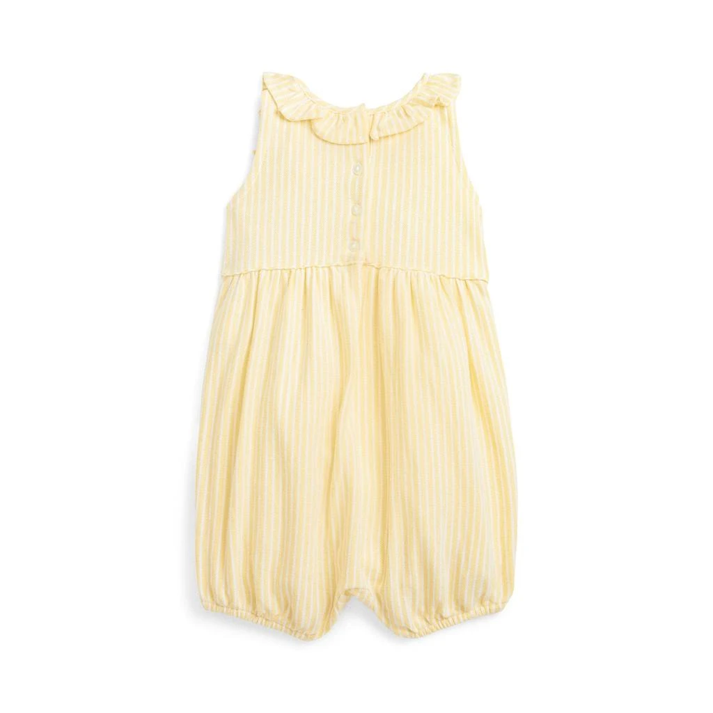 商品Ralph Lauren|Striped Ruffled Mesh Bubble Shortall (Infant),价格¥229,第2张图片详细描述