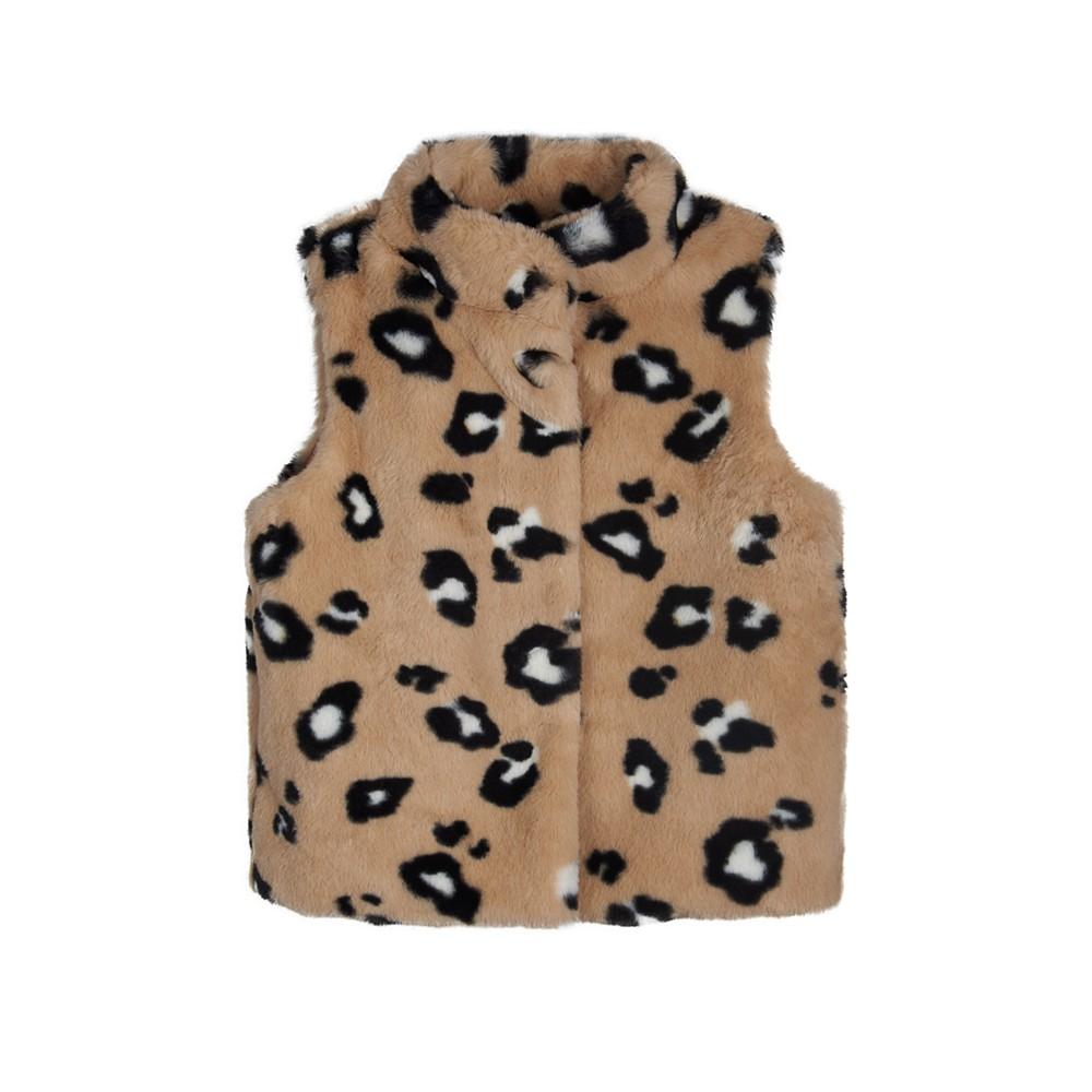 Little Girls Leopard Faux Fur Vest, Created For Macy's商品第1张图片规格展示