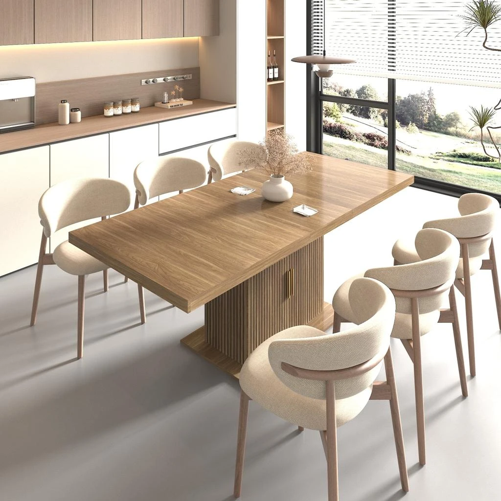 商品Streamdale Furniture|Streamdale Expandable Dining Table with Storage, Seats 6-10,价格¥3180,第4张图片详细描述