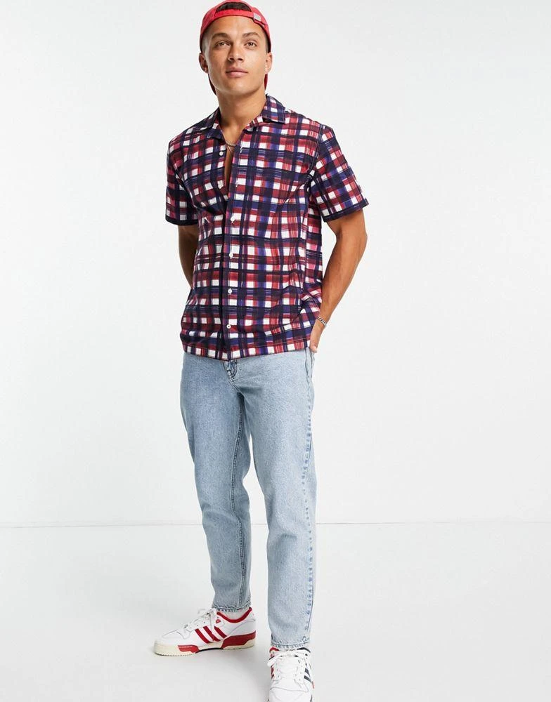 商品Tommy Hilfiger|Tommy Hilfiger painted gingham short sleeve shirt in multi,价格¥440,第3张图片详细描述