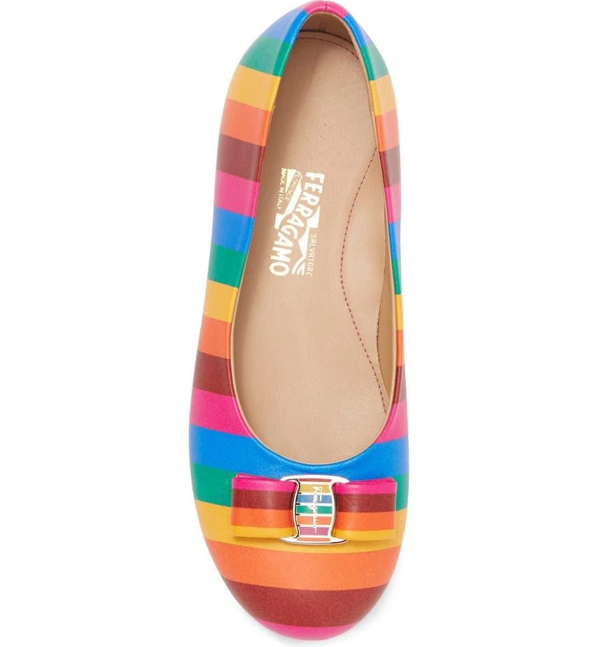 商品Salvatore Ferragamo|Kids' Striped Bow Flat,价格¥1231,第4张图片详细描述