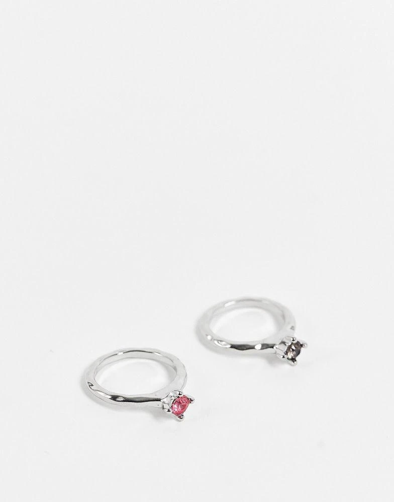 商品Reclaimed Vintage|Reclaimed vintage inspired unisex stone rings in silver,价格¥64,第1张图片