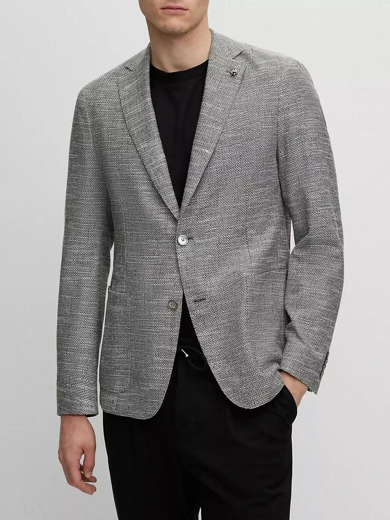 商品Hugo Boss|Micro-Pattern Slim-Fit Jacket In A Cotton Blend,价格¥3495,第3张图片详细描述