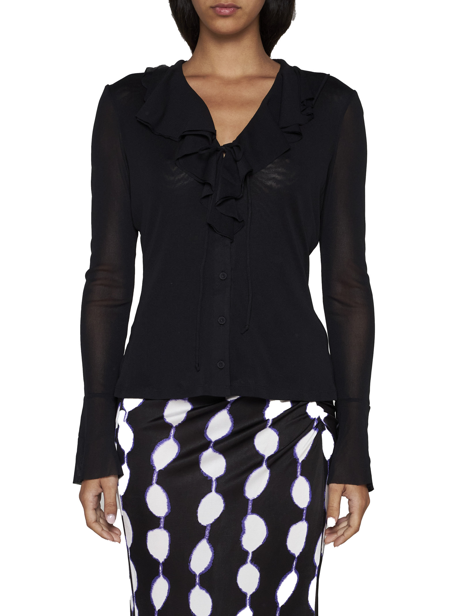 商品Diane von Furstenberg|Diane von Furstenberg 女士衬衫 DVFBL2R005BLACK 黑色,价格¥1629,第3张图片详细描述