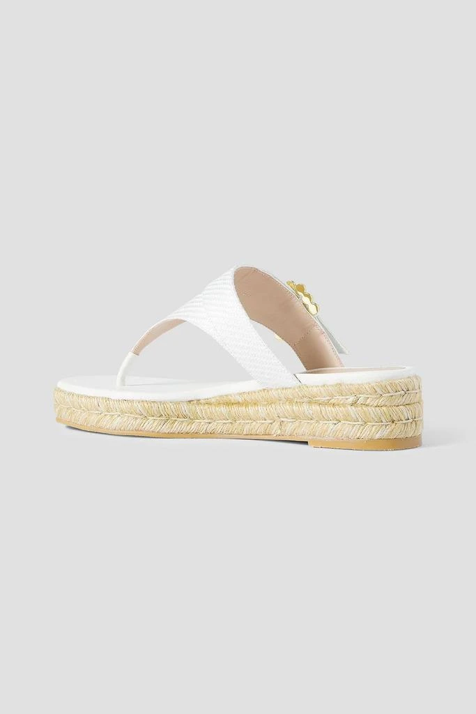 商品Stuart Weitzman|Embellished raffia espadrille wedge sandals,价格¥789,第3张图片详细描述