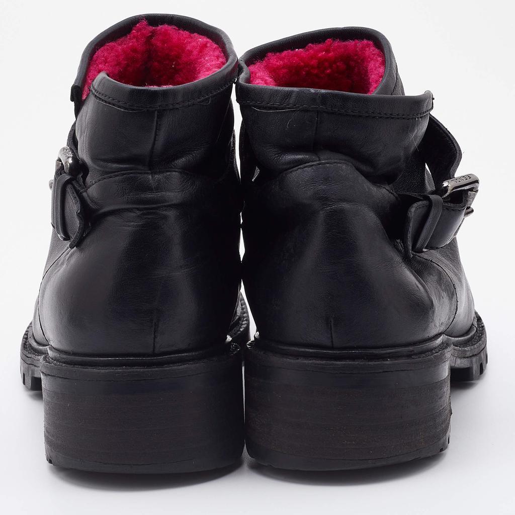 商品[二手商品] Fendi|Fendi Black Leather Combat Ankle Boots Size 37,价格¥2979,第7张图片详细描述