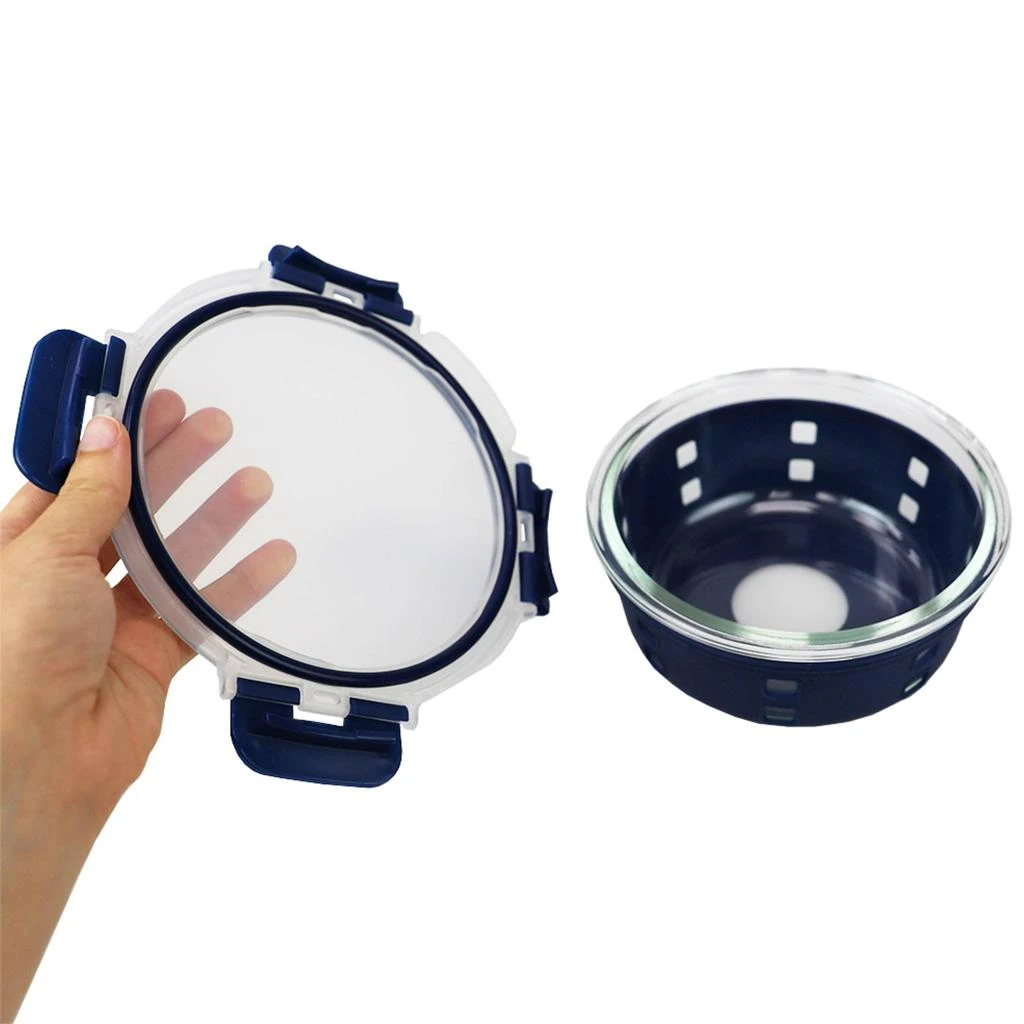 商品Michael Graves Design|Michael Graves Design Round 21 Ounce High Borosilicate Glass Food Storage Container with Plastic Lid, Indigo,价格¥123,第4张图片详细描述