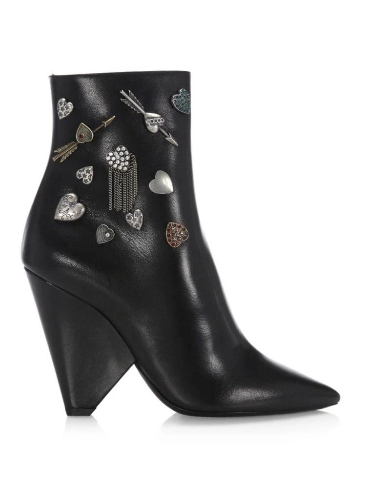 商品Yves Saint Laurent|Niki Cone Heel Embellished Leather Booties,价格¥4184,第5张图片详细描述