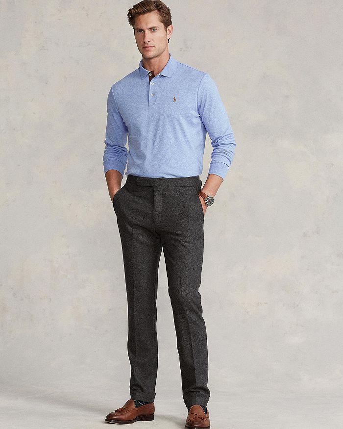 Classic Fit Soft Cotton Long-Sleeve Polo Shirt商品第2张图片规格展示