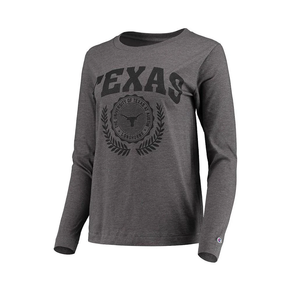 商品CHAMPION|Women's Heathered Charcoal Texas Longhorns University Laurels Long Sleeve T-shirt,价格¥222,第3张图片详细描述