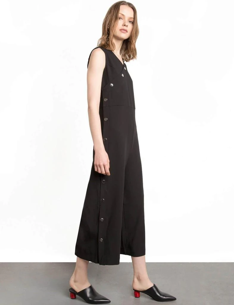 商品Pixie Market|Black Snap Button Wide Leg Jumpsuit,价格¥599,第1张图片