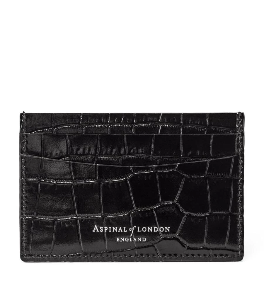 商品Aspinal of London|Croc-Embossed Slim Card Holder,价格¥812,第3张图片详细描述