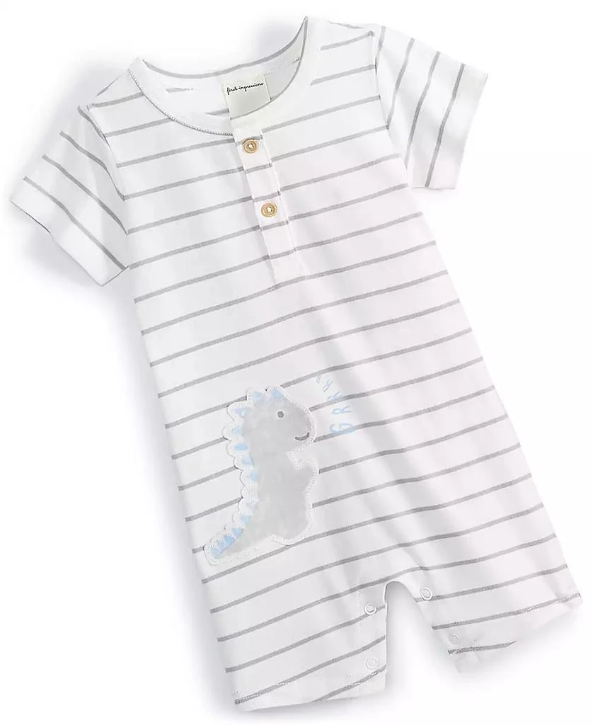 商品First Impressions|Baby Boys Dinosaur Striped Sunsuit, Created for Macy's,价格¥40,第1张图片