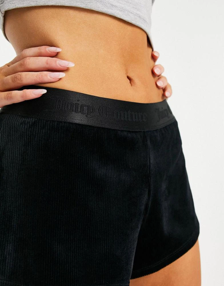 商品Juicy Couture|Juicy Couture rib velour short in black,价格¥140,第4张图片详细描述