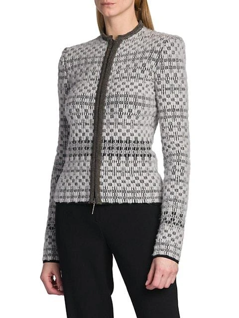 商品Giorgio Armani|Jacquard Knit Zip Jacket,价格¥29972,第4张图片详细描述