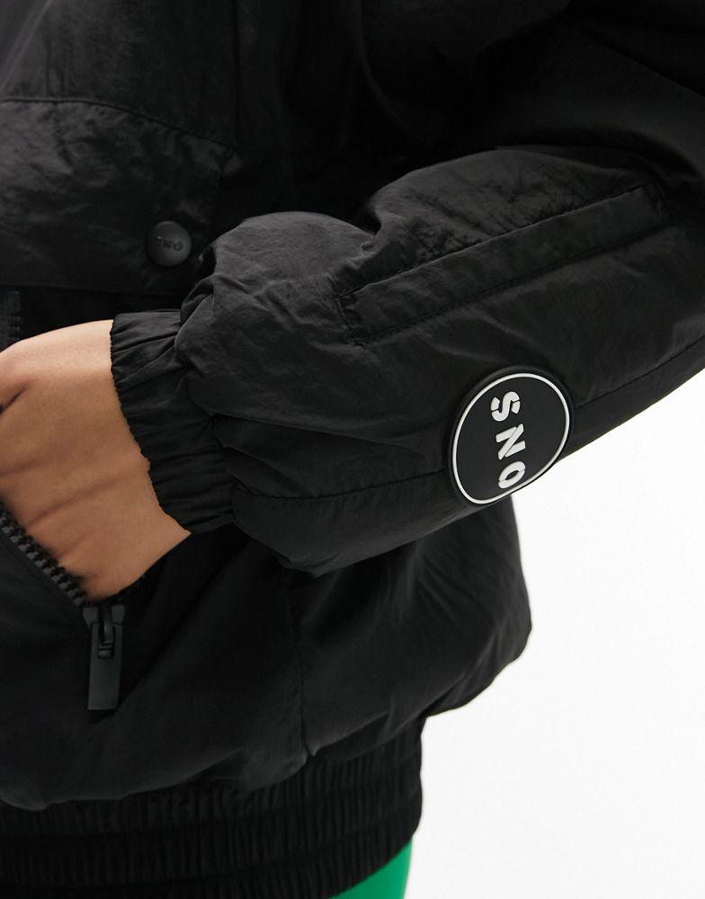 Topshop Sno hooded puffer ski jacket in black商品第2张图片规格展示