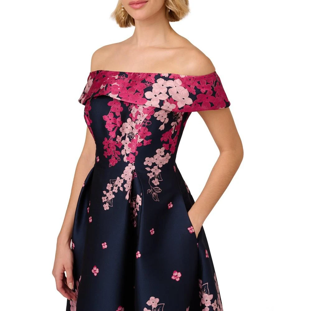 商品Adrianna Papell|Women's Floral-Print Off-The-Shoulder Dress,价格¥1864,第3张图片详细描述