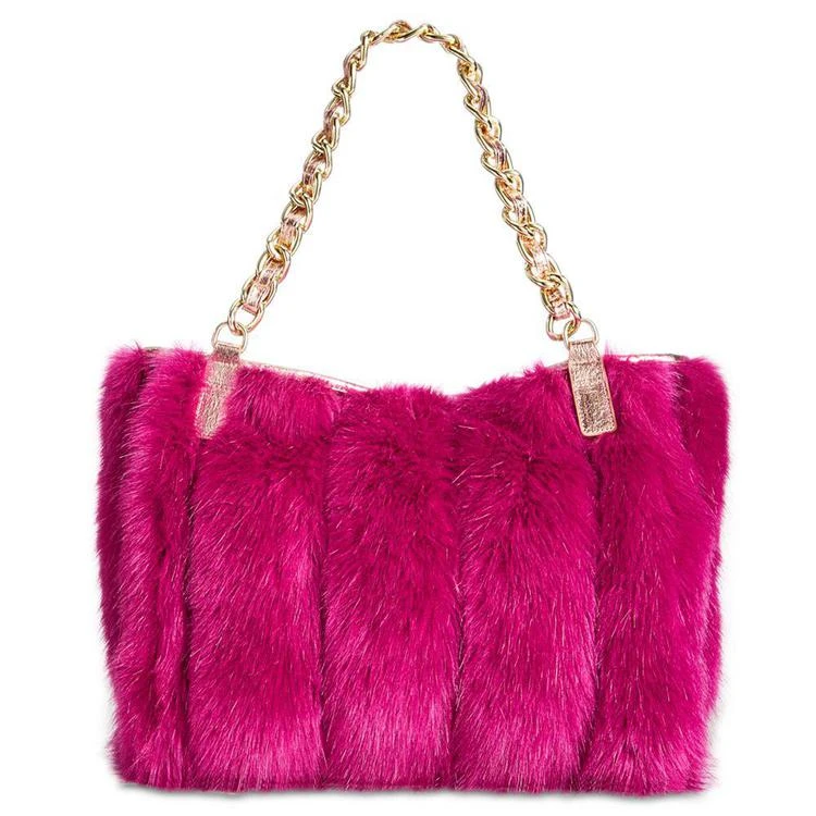 商品Betsey Johnson|Lux Faux-Fur Medium Satchel with Chain Strap,价格¥703,第1张图片