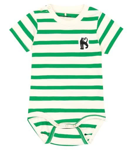 商品Mini Rodini|Baby Panther Patch cotton bodysuit,价格¥234,第1张图片