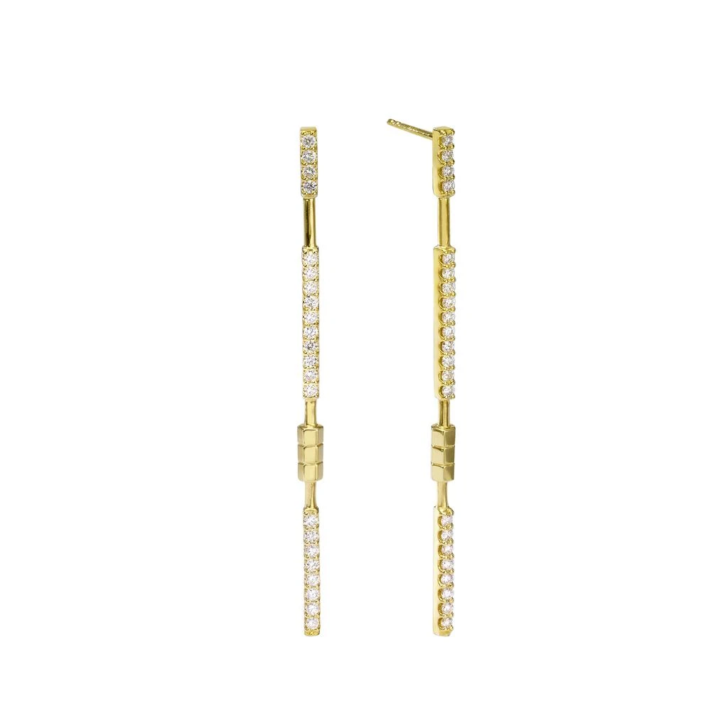 商品AME|Âme Totem 18K Yellow Gold, Lab-Grown Diamond 0.85ct. tw. Long Drop Earrings,价格¥12487,第1张图片
