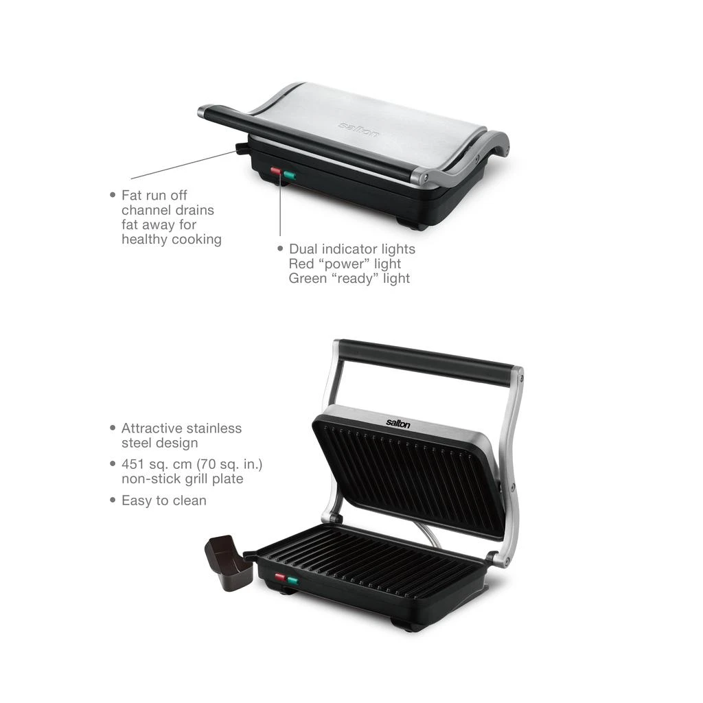 商品Salton|Stainless Steel Panini Grill,价格¥480,第3张图片详细描述