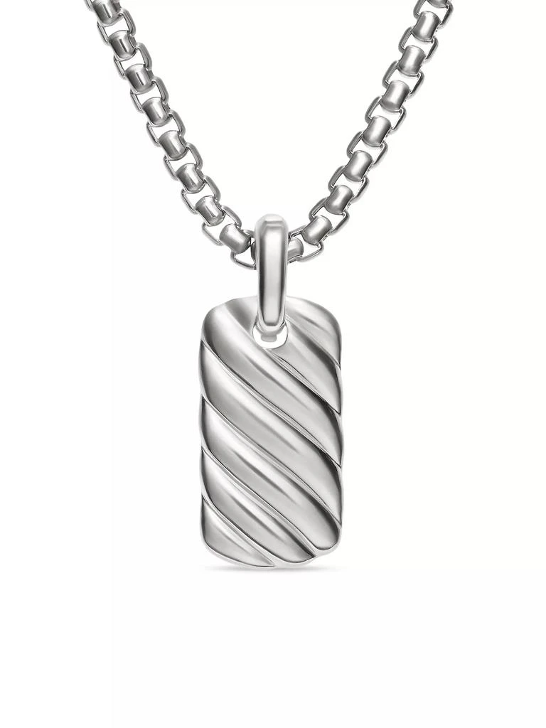 商品David Yurman|Petite Sculpted Cable Tag in Sterling Silver, 24MM,价格¥1874,第1张图片