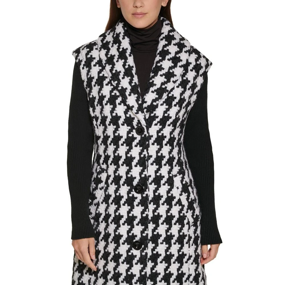商品Kenneth Cole|Women's Knit-Sleeve Houndstooth Coat,价格¥1261,第4张图片详细描述