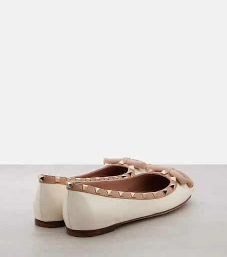 商品Valentino|Rockstud皮革芭蕾舞平底鞋,价格¥5841,第3张图片详细描述