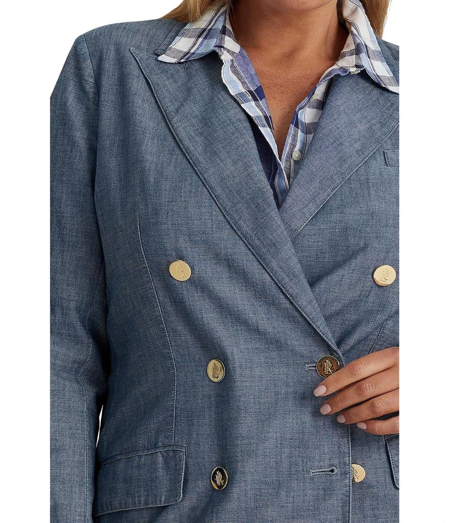 商品Ralph Lauren|Plus Size Double-Breasted Chambray Blazer,价格¥1188,第3张图片详细描述