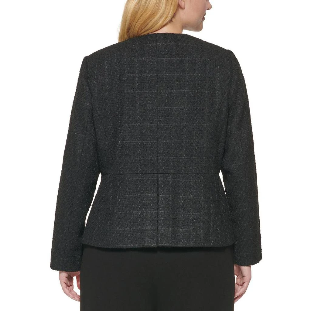 商品Calvin Klein|Calvin Klein Womens Tweed Office Collarless Blazer,价格¥176,第2张图片详细描述