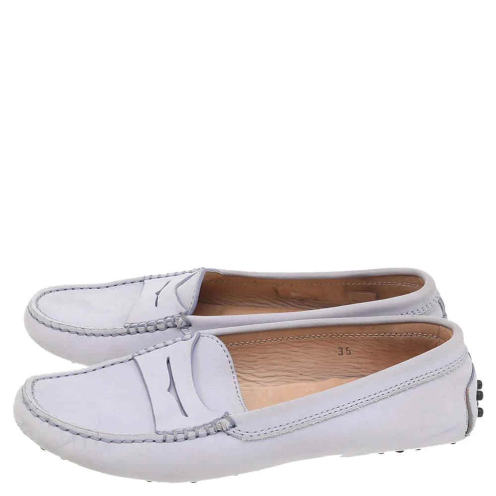 商品[二手商品] Tod's|Tod's Grey Nubuck Leather Penny Slip On Loafers Size 35,价格¥1434,第4张图片详细描述