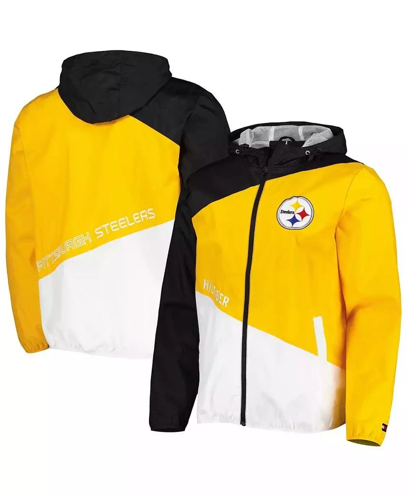 商品Tommy Hilfiger|Men's Black, Gold Pittsburgh Steelers Bill Full-Zip Jacket,价格¥778,第1张图片