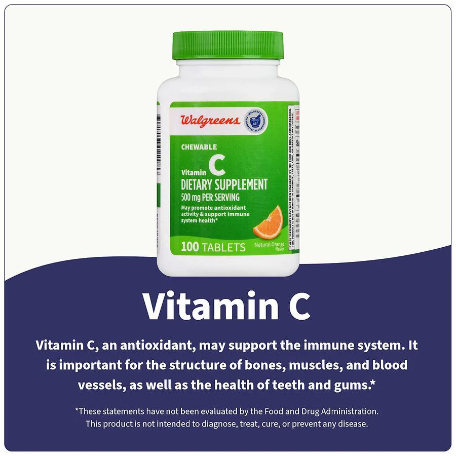 Chewable Vitamin C 500 mg Tablets Natural Orange 商品