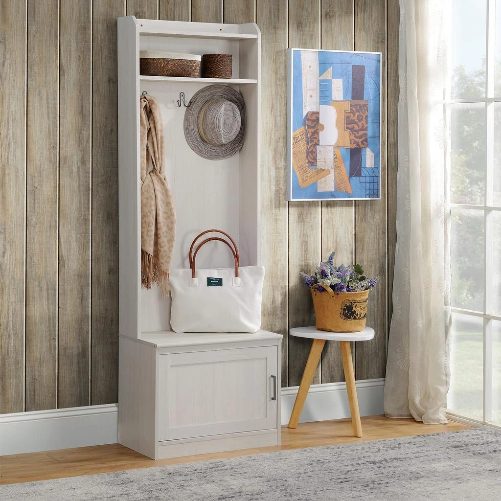 商品Simplie Fun|Simplie Fun Rustic Hall Tree with Shoe Bench and Coat Rack,价格¥2995,第2张图片详细描述