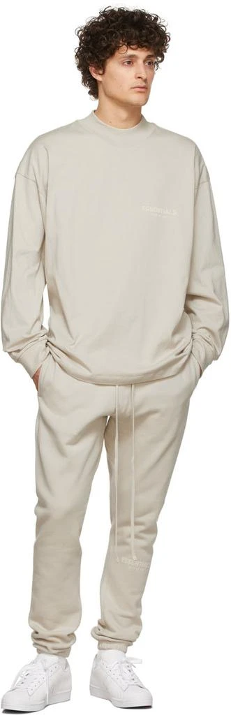 商品Essentials|Beige Cotton Jersey Long Sleeve T-Shirt,价格¥384,第4张图片详细描述