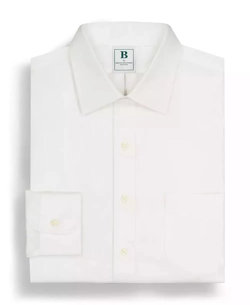 商品Brooks Brothers|Men’s Regular Fit Non-Iron Spread Collar Solid Pinpoint Dress Shirt,价格¥665,第5张图片详细描述