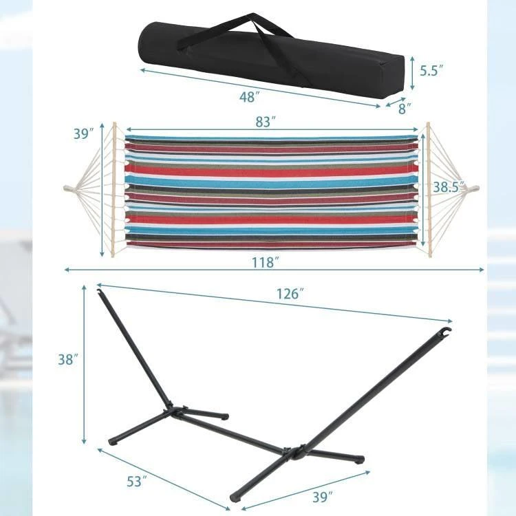 商品QuikFurn|Portable Poly-Cotton Hammock with Stand and Carrying Case,价格¥2208,第4张图片详细描述