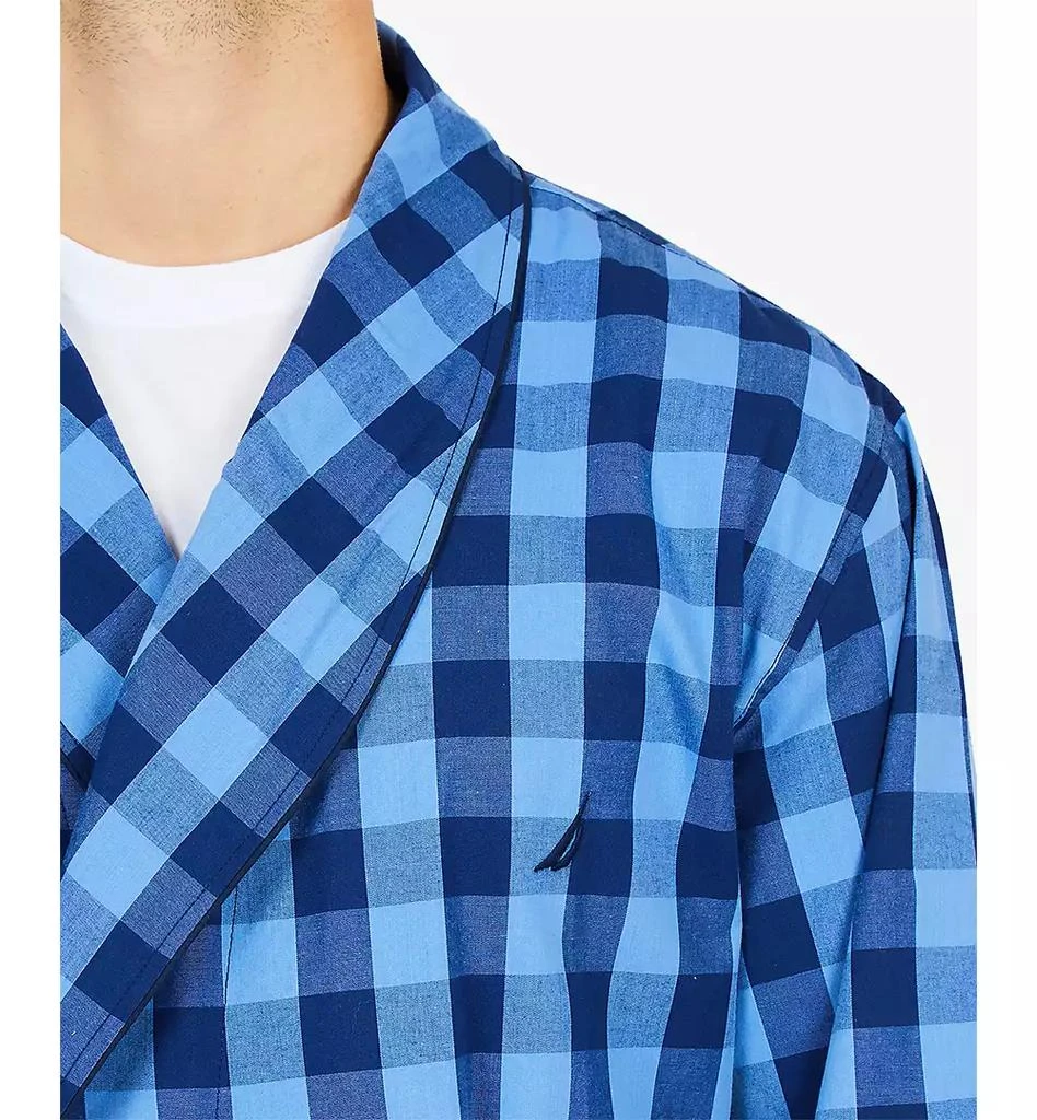 商品Nautica|Men's Buffalo Plaid Shawl-Collar Cotton Robe,价格¥243,第3张图片详细描述