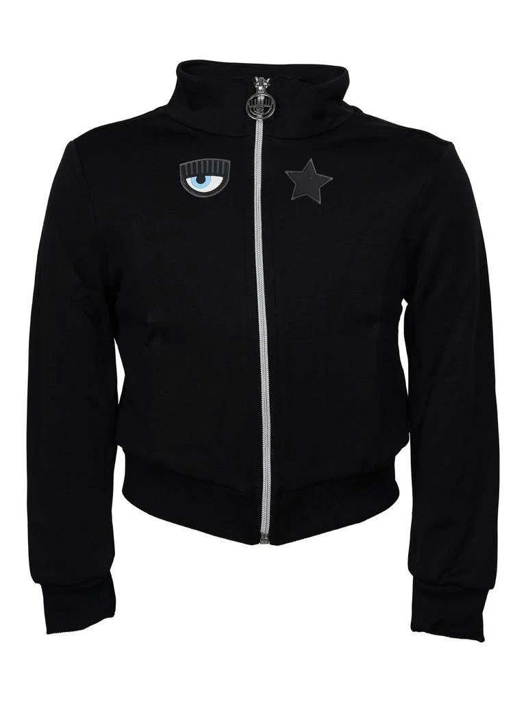 商品Chiara Ferragni|Chiara Ferragni Kids Logo Patch Zipped Long Sleeved Jacket,价格¥702,第1张图片