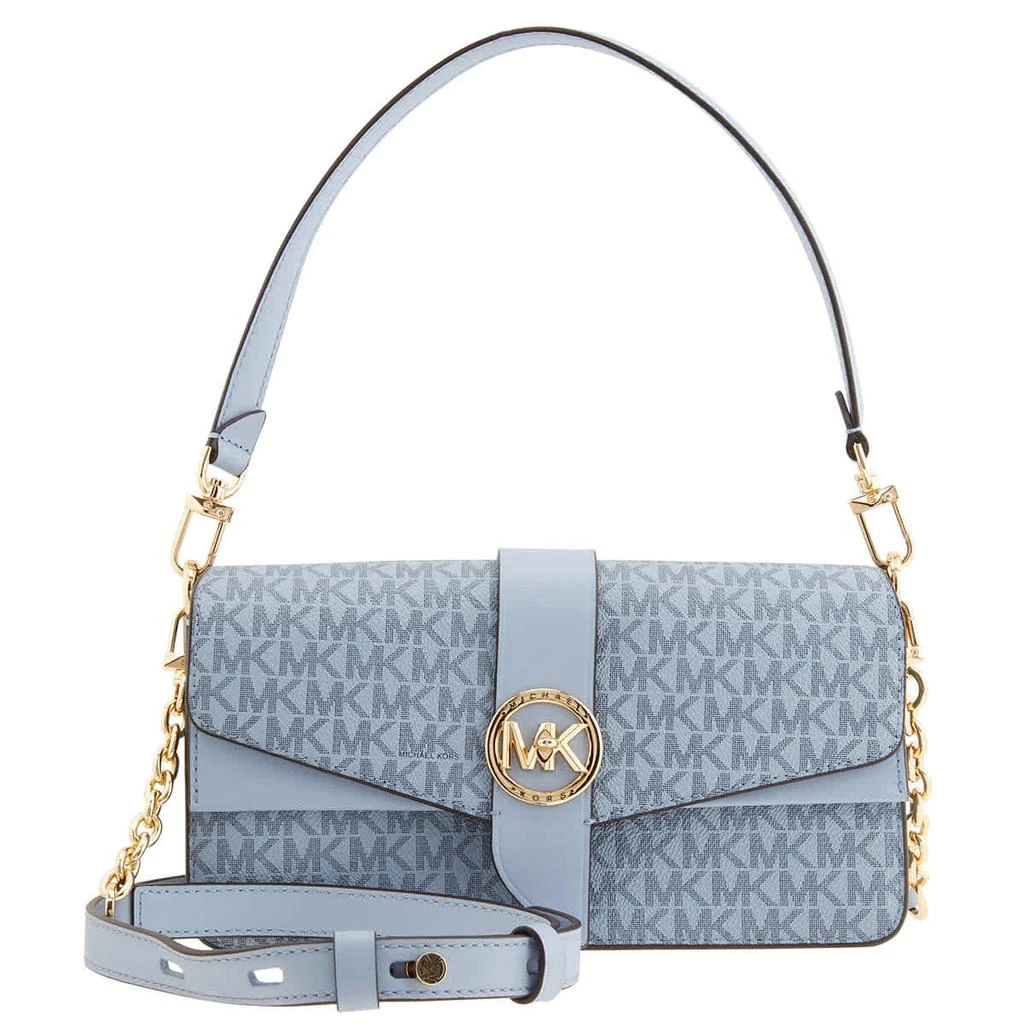 商品Michael Kors|Michael Kors Greenwich Convertible Shoulder Bag - Pale Blue,价格¥2233,第1张图片