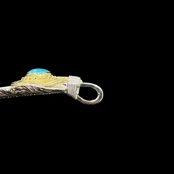 商品Native Feather|Goros Xl Goro'S Turquoise Feather Gold Rope - Facing Left,价格¥27303,第3张图片详细描述