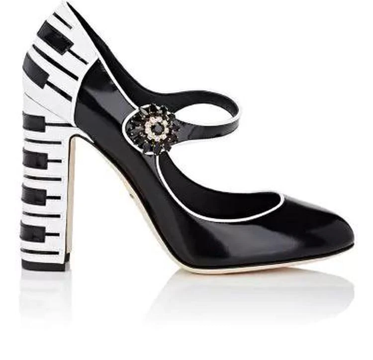 商品Dolce & Gabbana|Piano-Detailed Leather Mary Jane Pumps,价格¥3861,第1张图片